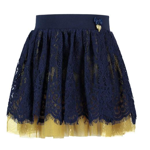 Angel’s Face Girls Serena Skirt Navy With Dijon Green