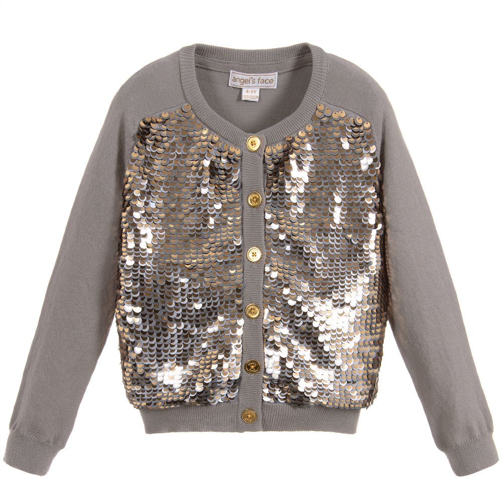 Angel’s Face Girls Maggie Cardigan – Ash Grey