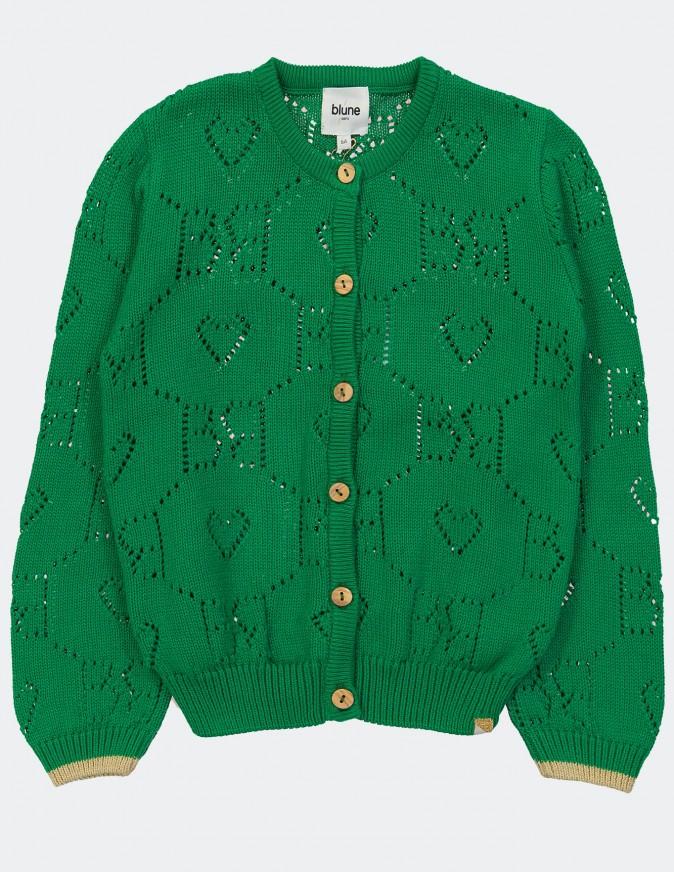Blune – Kids Girl Coeur De Rocker Cardigan – Pomme