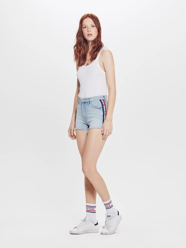 Mother Jeans Womens Easy Does It Short Thanks, Again Racer