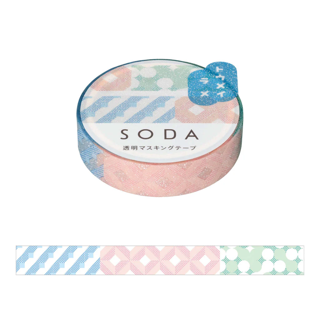 KING JIM SODA Glitter Masking Tape Geometry — 10mm
