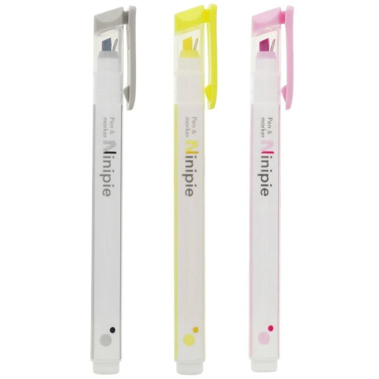 Sun-Star Ninipie 3 Colour Highlighter and Fineliner Set