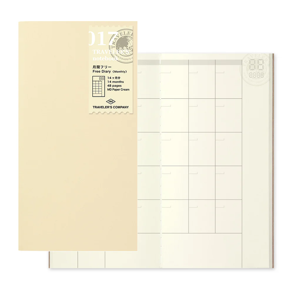 TRAVELER’S Company Notebook Refill 017 [Monthly Free Diary]