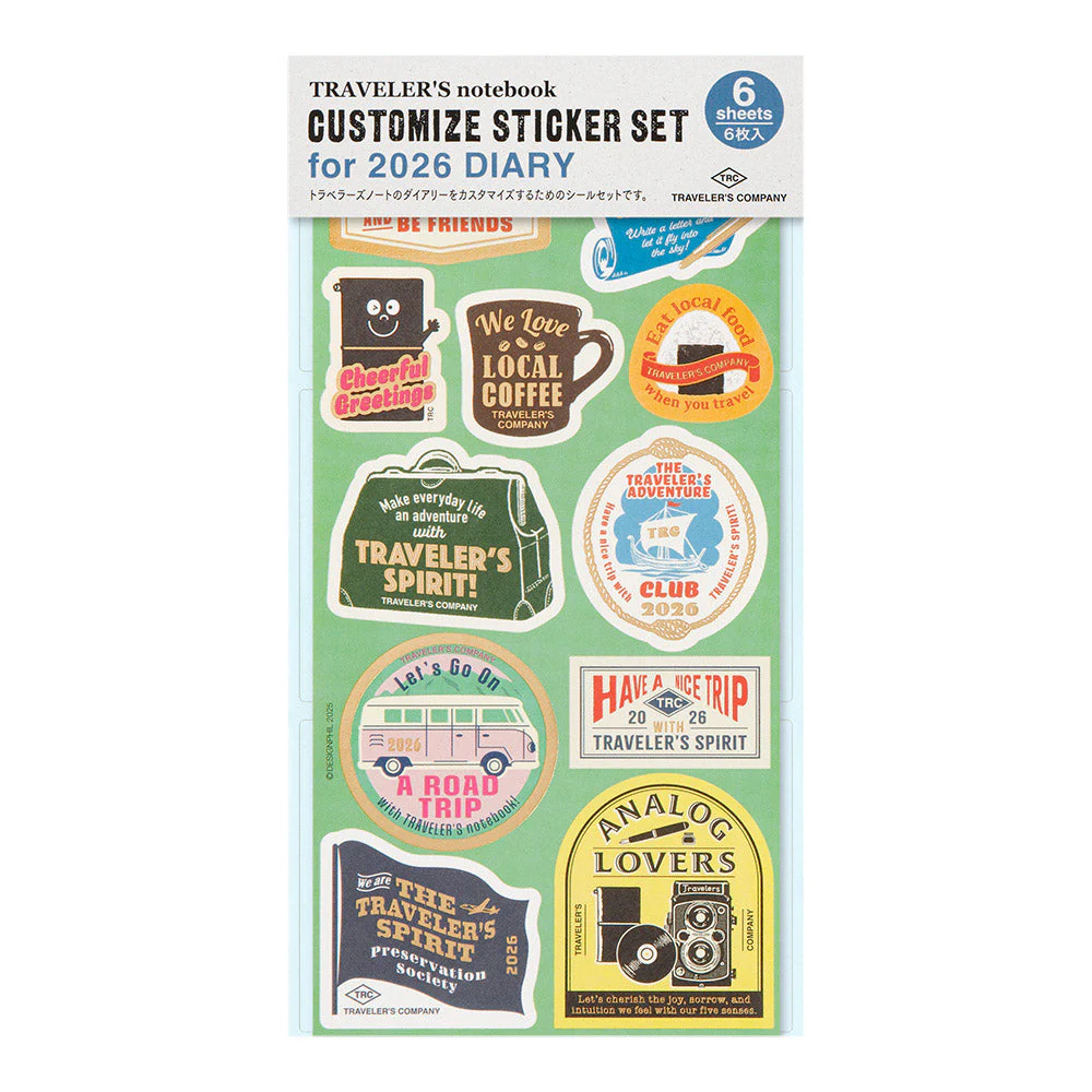 Traveler’s Notebook 2026 Diary Customised Sticker Set