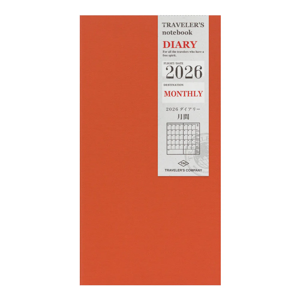 Traveler’s Notebook 2026 Monthly Diary Refill – Regular Size