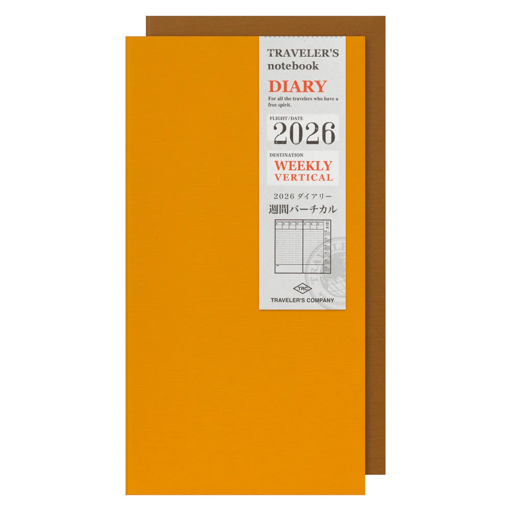 Traveler’s Notebook 2026 Weekly Vertical Diary Refill – Regular Size (Set of 2)