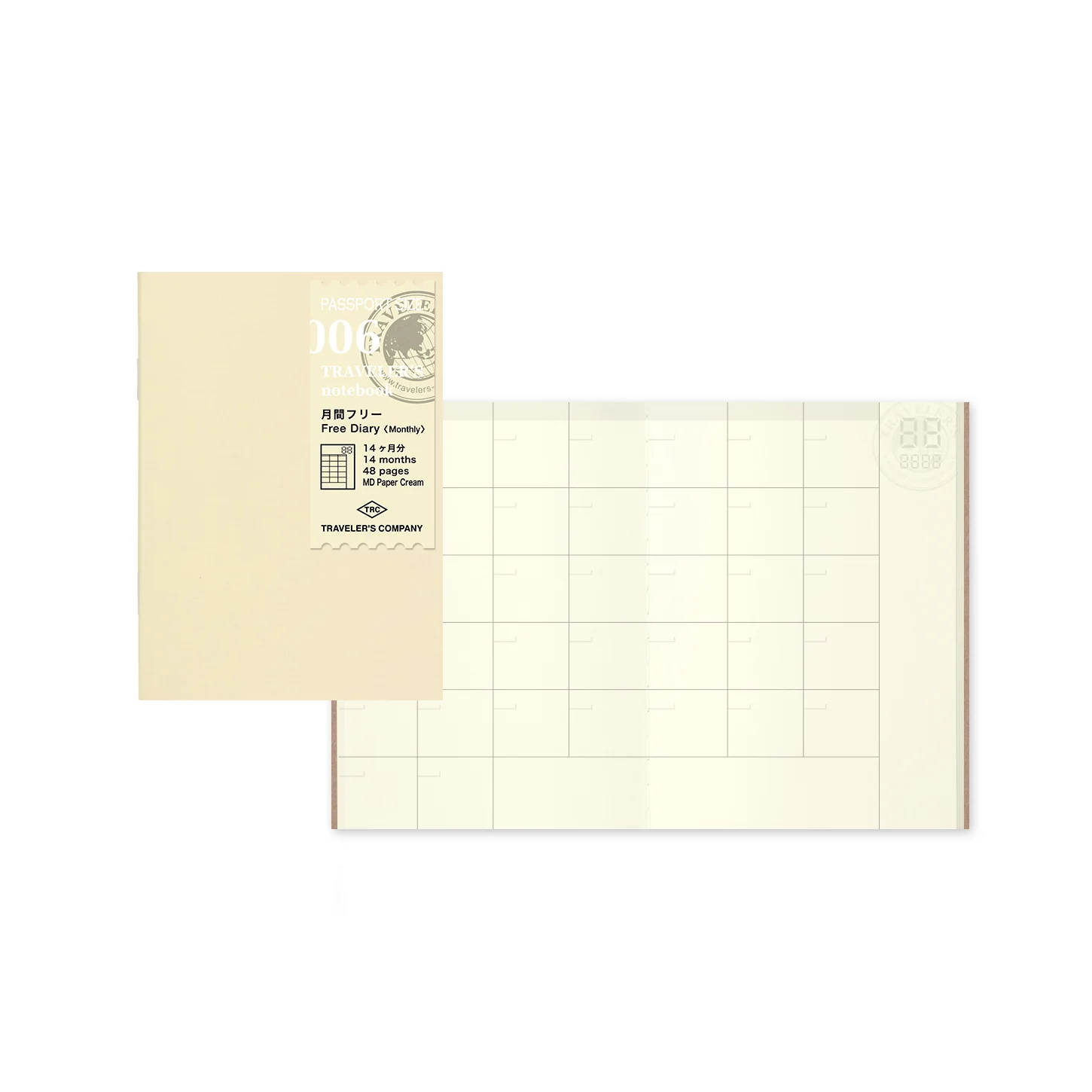 TRAVELER’S Company Passport Notebook Refill 006 [Monthly Free Diary]