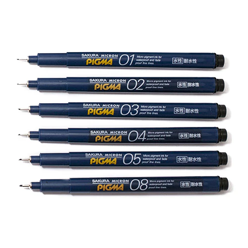 Sakura Pigma Micron Pen – Waterproof Archival Ink (Multiple Sizes & Colours)